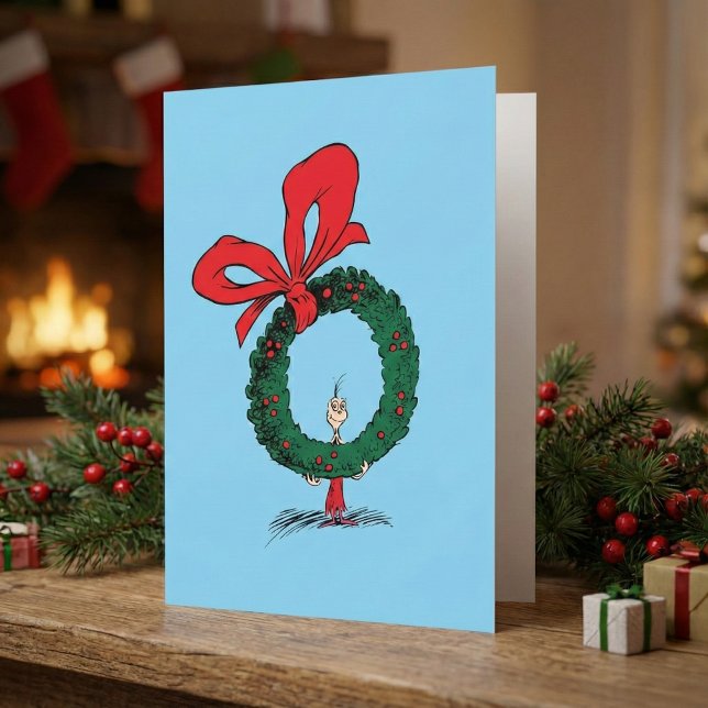 Who Peeking Through Christmas Wreath Card (Creator Uploaded)