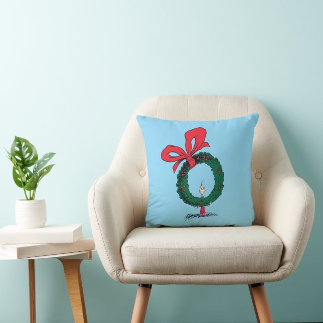 Who Peeking Through Christmas Wreath Cushion (Chair)