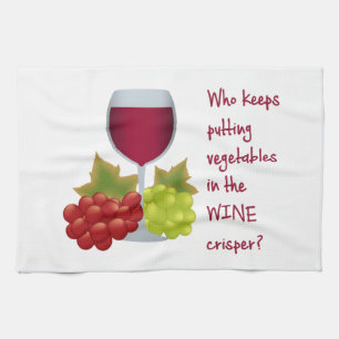 Who put vegetables in the wine crisper? tea towel