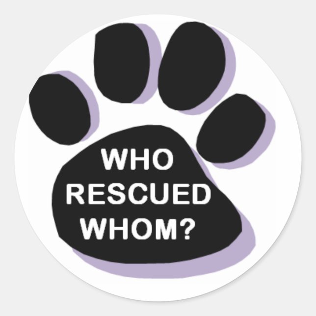 Who Rescued Whom? Sticker (Front)