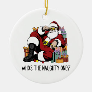 Who s the Naughty one Ceramic Tree Decoration