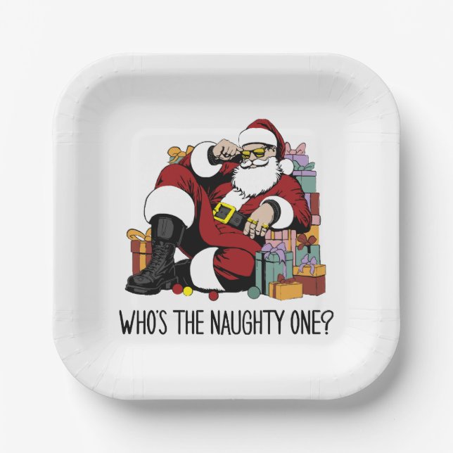 Who s the Naughty one Paper Plate (Front)