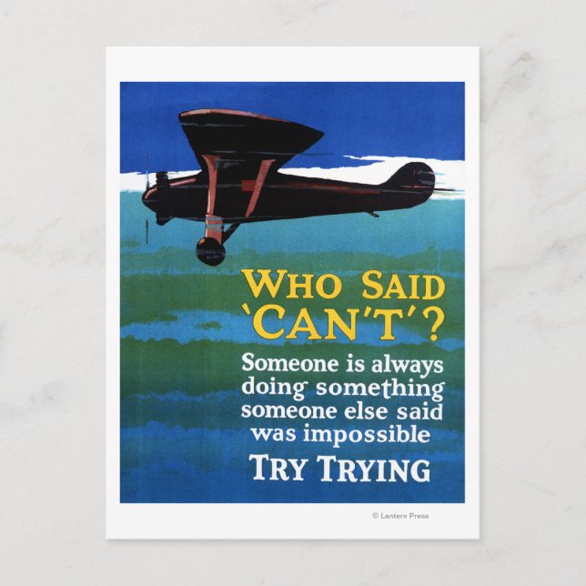 Who Said Can't - Try Trying Postcard (Front)
