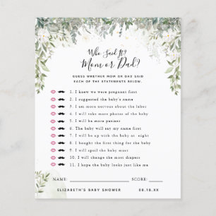 Who Said It   Baby Shower Game