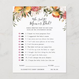Who Said It Baby Shower Game