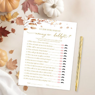 Who Said It Baby Shower Game  Invitation
