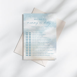 Who Said It Mummy   Daddy Baby Shower Game Card