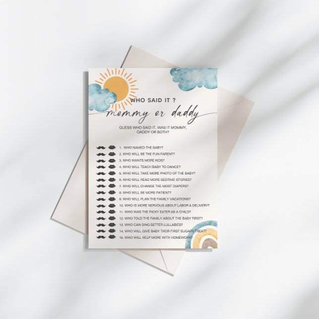 Who Said It Mummy | Daddy Baby Shower Game Invitation (Creator Uploaded)