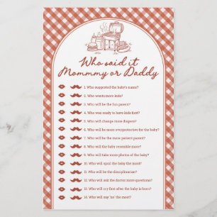 Who Said It Mummy or Daddy Baby Q Baby Shower Game