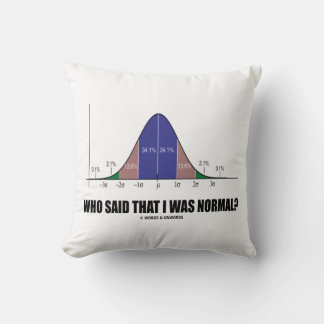 Who Said That I Was Normal? (Bell Curve Humour) Cushion