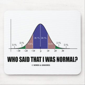 Who Said That I Was Normal? (Bell Curve Humour) Mouse Mat