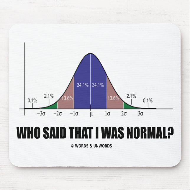 Who Said That I Was Normal? (Bell Curve Humour) Mouse Mat (Front)