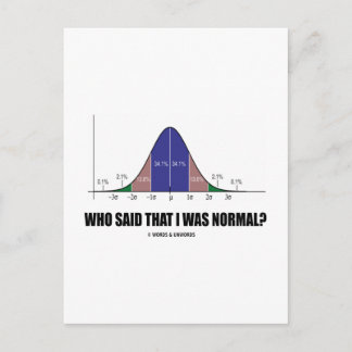 Who Said That I Was Normal? (Stats Humour) Postcard
