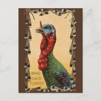 Who Said Turkey??? Funny Thanksgiving Postcard