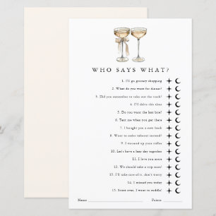 Who says what Gender Neutral Wedding Shower Game