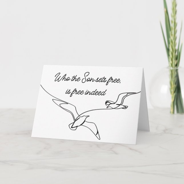 Who the Son sets Free Is Free Indeed Bible Verse Card (Front)