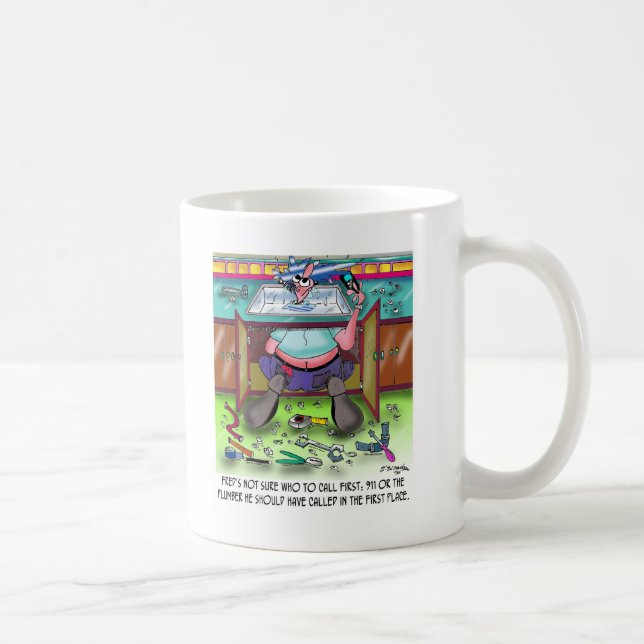Who To Call 1st: 911 or a Plumber Coffee Mug (Right)