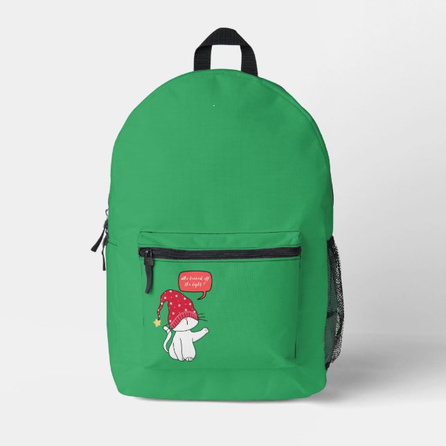 who turned off the light printed backpack (Front)