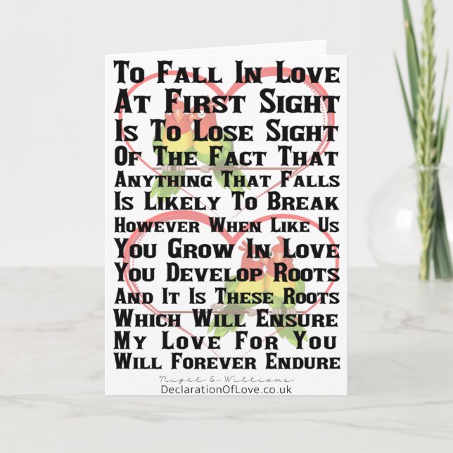 Who Wants To Fall In Love Card (Front)