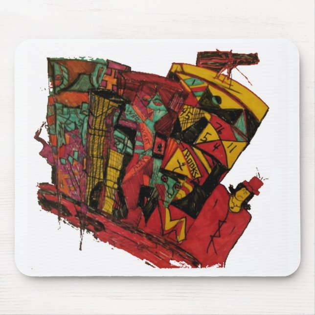 WHO WHAT WIN ink Mouse Mat (Front)