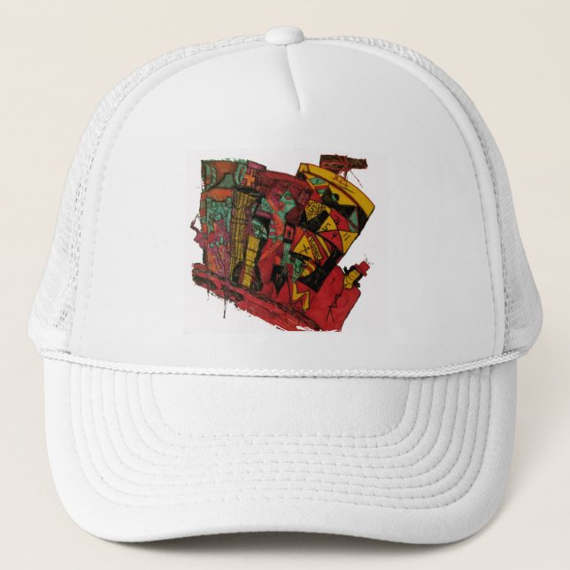 WHO WHAT WIN ink Trucker Hat (Front)