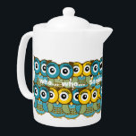 Who Who That's Who Cute Owl Pattern<br><div class="desc">Who Who (insert your name) That's Who Modern Cute Owl Pattern Pitcher</div>