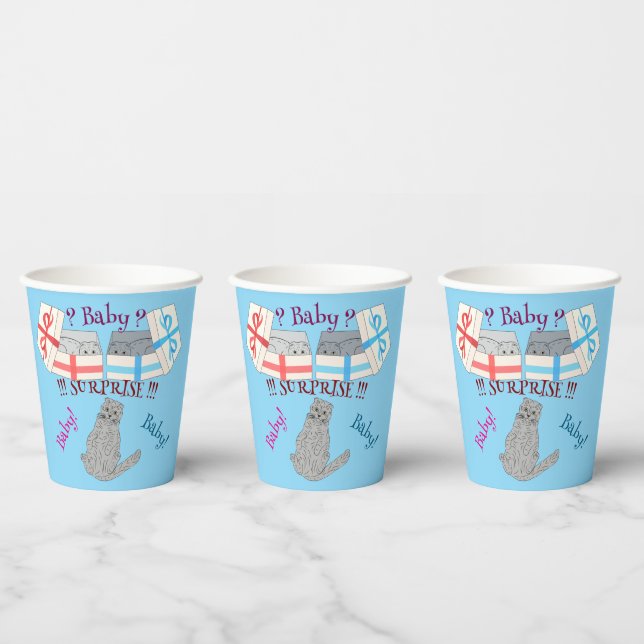 Who will born surprise Baby Paper Cups (Multi)