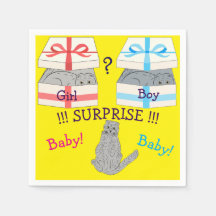 Who will born surprise Baby Paper Napkin