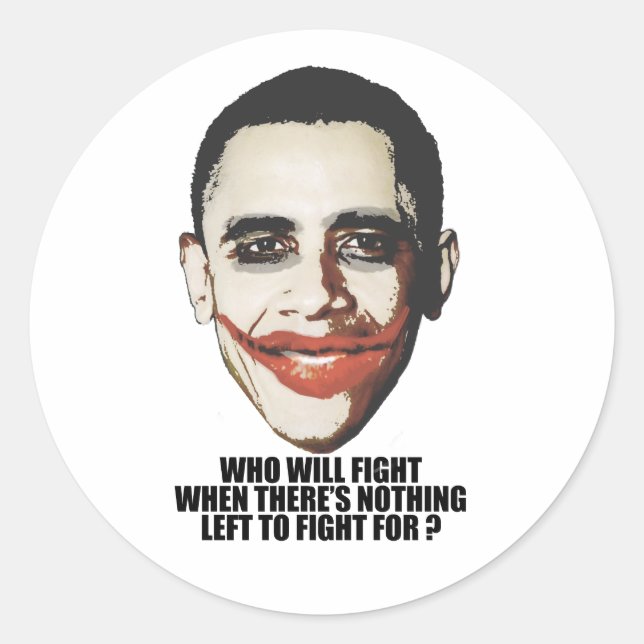 WHO WILL FIGHT CLASSIC ROUND STICKER (Front)