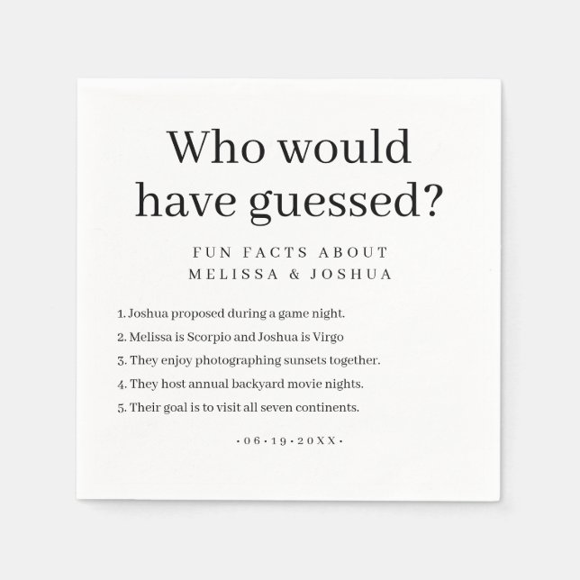 Who would have guessed Wedding Napkin (Front)