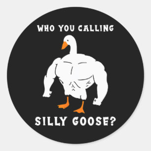 Who You Calling Silly Goose Funny Gym Meme  Classic Round Sticker
