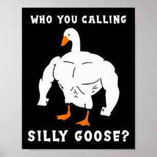Who You Calling Silly Goose Funny Gym Meme Poster