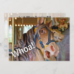 Whoa! Look Who's 50 Carousel Horse Birthday Invite<br><div class="desc">Humourous Whoa! Look Who's Turning 50 Carousel Horse Funny Birthday Invitation.  This invite can be personalised with and age,  name and your party details.</div>