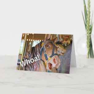 Whoa! Look Who's 70 Carousel Horse Happy Birthday Card