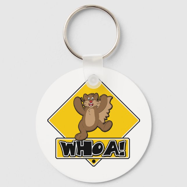 Whoa Squirrel Key Ring (Front)