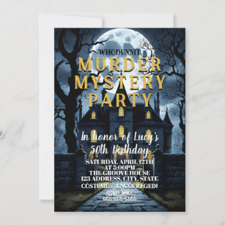whodunit murder mystery detective cold case party invitation