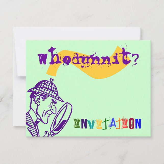 Whodunnit Mystery Party Sherlock Detect Invitation (Front)