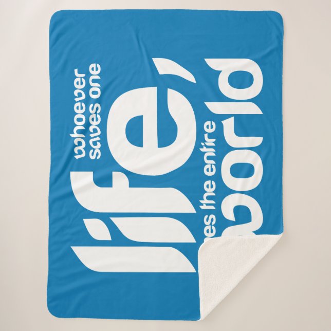 Whoever saves one life sherpa blanket (Front)