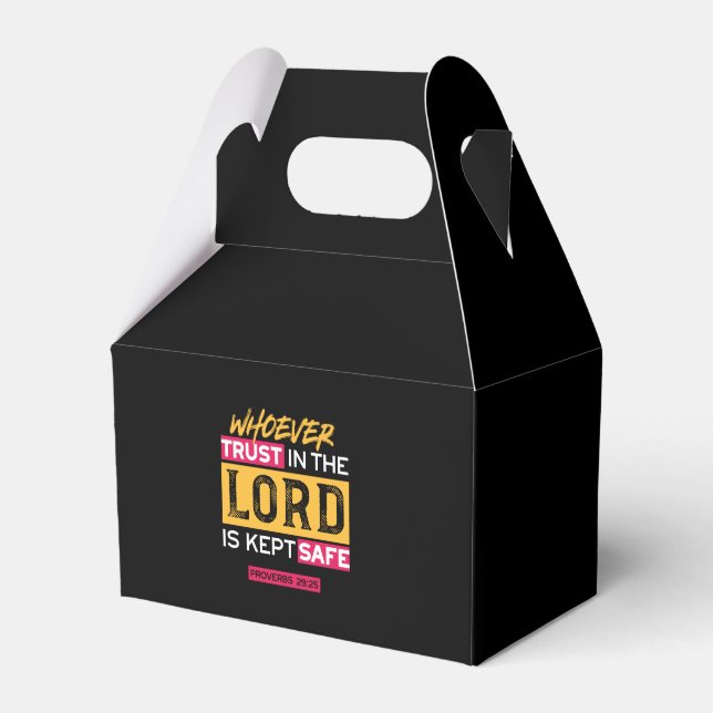 Whoever Trusts in the Lord Is Kept Safe Quote Favour Box (Front Side)