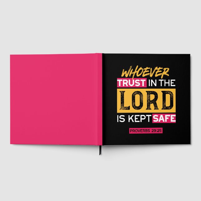 Whoever Trusts in the Lord Is Kept Safe Quote Guest Book (Full)