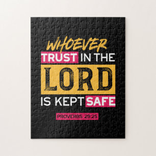 Whoever Trusts in the Lord Is Kept Safe Quote Jigsaw Puzzle