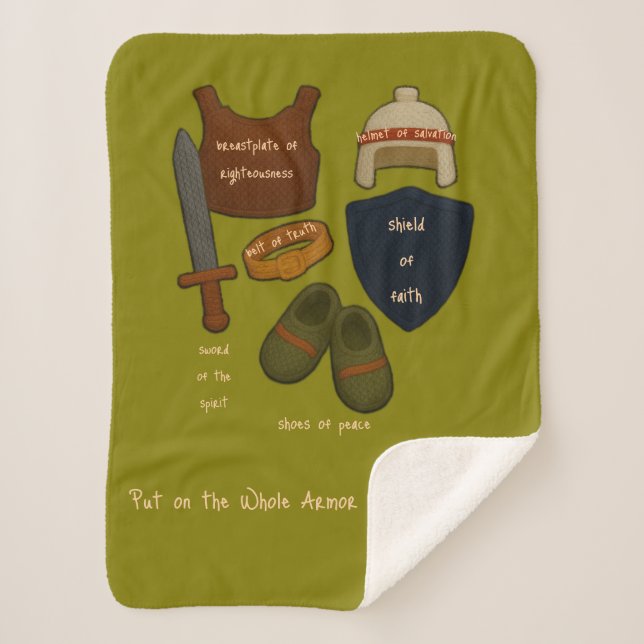 Whole Armor Sherpa Yarn Look Baby Blanket (Front)