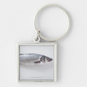 Whole branzini fish key ring