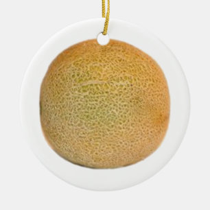 Whole Cantaloupe Melon Ceramic Tree Decoration