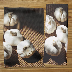 Whole Cloves White Garlic Tea Towel