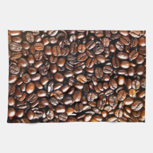 Whole Coffee Beans Pattern Tea Towel