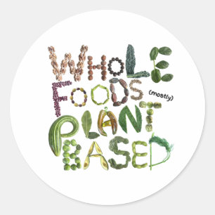Whole Foods Plant based WFPB Classic Round Sticker