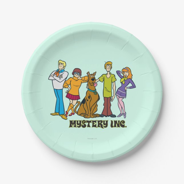 Whole Gang 12 Mystery Inc Paper Plate (Front)