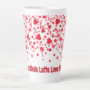 Whole Latte Love Personalised Red Confetti Hearts  Latte Mug