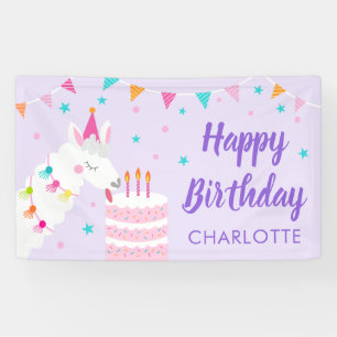 Whole Llama Fun Cake 3rd Birthday Purple Banner